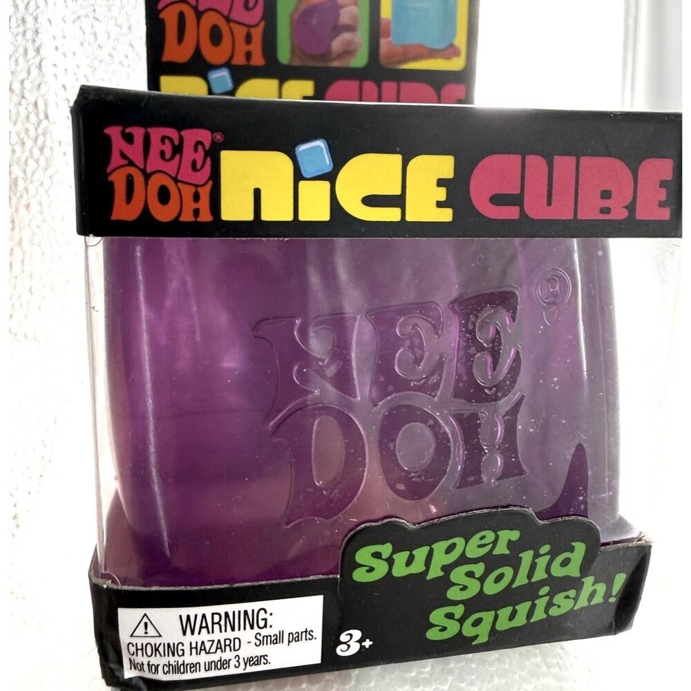Nee Doh Nice Cube PURPLE Schylling Slow Squish Fidget Sensory Toy